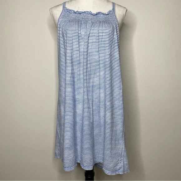 Ralph Lauren Blue and White Striped Sleeveless nightgown size medium - Picture 1 of 4